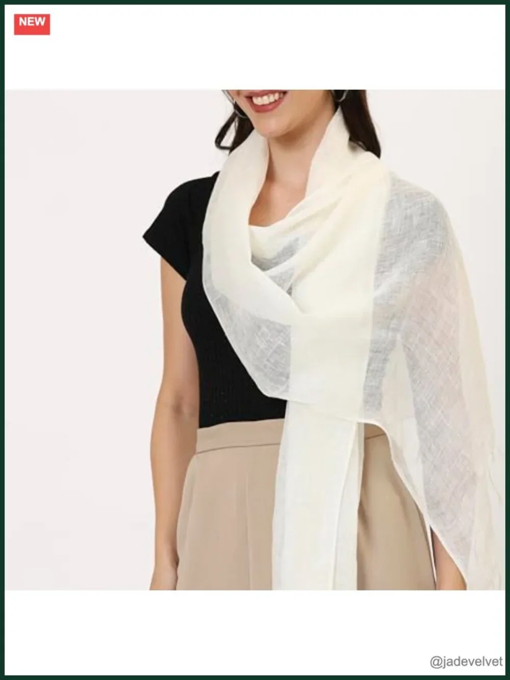 100% Linen Lightweight Scarf - Breathable Wrap for Travel